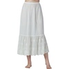 image:imageBEAUTELICATE Half Slip Skirt Extender 100 Cotton Vintage Underskirt with Lace EmbroideryStyle2 Ivory  Alencon Lace  34