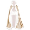 image:imageBEAUTELICATE Wedding Cape Hooded Cloak for Bride Winter Reversible with Fur Trim Free Hand MuffChampagne