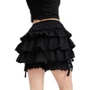 image:imageBEAUTELICATE Women Short Bloomers 100 Cotton Vintage Underskirt 3 Tiered Ruffled Elastic WaistbandBlack