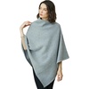 image:imageBEAUTELICATE Women Wool Poncho Knitted Tweed Wool Sweater Pullover Pile Collar CapeGrey