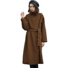 image:imageBEAUTELICATE Womens Wool Coat Single Breasted Winter Long Trench Coat with Belt 2 Pockets