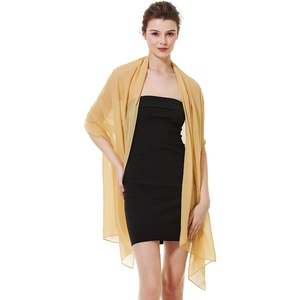 image:imageBEAUTELIATE Soft Chiffon Scarfs Shawls and Wraps for Evening Dresses Bridal Wedding Shawl WrapsMustard Yellow