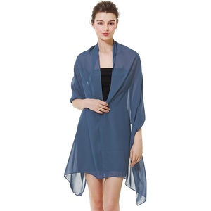 image:imageBEAUTELIATE Soft Chiffon Scarfs Shawls and Wraps for Evening Dresses Bridal Wedding Shawl WrapsSlate Blue