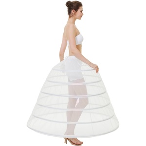 image:imageBEAUTELICATE 6 Hoops Petticoat Full Aline Floorlength Bridal Hoop Skirt Gown CrinolinaWhite