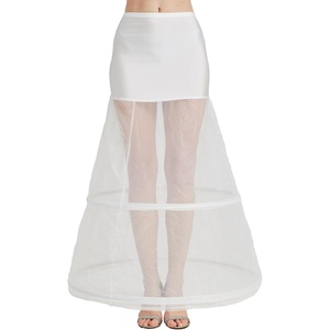 image:imageBEAUTELICATE Aline Full Gown FloorLength Bridal Dress Gown Slip PetticoatWhite  2 Hoops  Soft Tulle