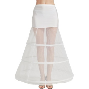 image:imageBEAUTELICATE Aline Full Gown FloorLength Bridal Dress Gown Slip PetticoatWhite  3 Hoops  Soft Tulle