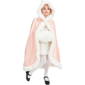 image:imageBEAUTELICATE Flower Girl Hooded Fur Cape Winter Wedding Cloak for Kid Toddler Costume Christmas Baby CoatLight Champagne