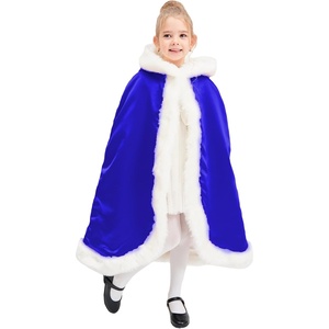 image:imageBEAUTELICATE Flower Girl Hooded Fur Cape Winter Wedding Cloak for Kid Toddler Costume Christmas Baby CoatRoyal Blue