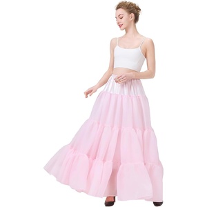 image:imageBEAUTELICATE Hoopless Petticoat Aline Petticoat Skirt for Women Under Dress Crinoline UnderskirtLight Pink