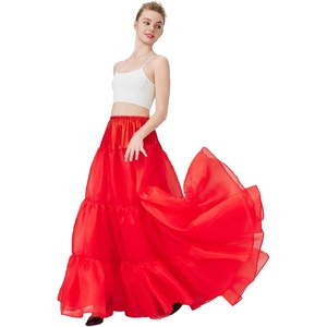 image:imageBEAUTELICATE Hoopless Petticoat Aline Petticoat Skirt for Women Under Dress Crinoline UnderskirtRed