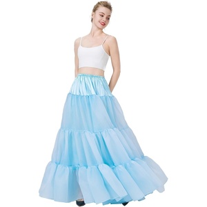 image:imageBEAUTELICATE Hoopless Petticoat Aline Petticoat Skirt for Women Under Dress Crinoline UnderskirtSky Blue