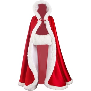 image:imageBEAUTELICATE Wedding Cape Hooded Cloak for Bride Winter Reversible with Fur Trim Free Hand MuffWine Red