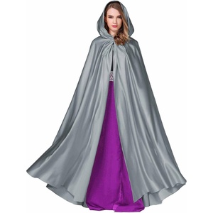 image:imageBEAUTELICATE Womens Wedding Hooded Cape Bridal Cloak Poncho Full LengthDark Silver