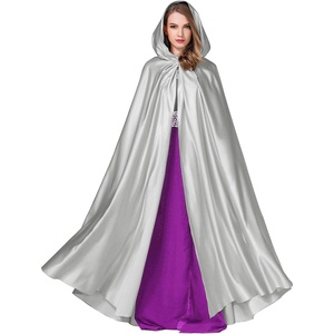 image:imageBEAUTELICATE Womens Wedding Hooded Cape Bridal Cloak Poncho Full LengthLight Silver