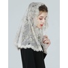 image:imageBEAUTELICATE 1st Communion Veil  Catholic Mantilla and Chapel Veil for Church Easter Latin MassGoldd Shape