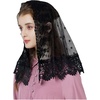 image:imageBEAUTELICATE Lace Veil For Church Catholic Cathedral Chapel Mantilla 1st Communion Head Covering Latin Mass EasterBlack 2