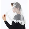 image:imageBEAUTELICATE Lace Veil For Church Catholic Cathedral Chapel Mantilla 1st Communion Head Covering Latin Mass EasterIvory 3