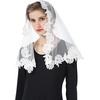 image:imageBEAUTELICATE Lace Veil For Church Catholic Cathedral Chapel Mantilla 1st Communion Head Covering Latin Mass EasterIvory 3