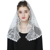 image:imageBEAUTELICATE Lace Veil For Church Catholic Cathedral Chapel Mantilla 1st Communion Head Covering Latin Mass EasterIvory 4