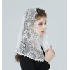 image:imageBEAUTELICATE Lace Veil For Church Catholic Cathedral Chapel Mantilla 1st Communion Head Covering Latin Mass EasterIvory 4