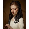 image:imageBEAUTELICATE Vintage Lace Chapel Veil Tassel Trim Mass Headcovering Catholic Church Veil Elegant Retro Bridal AccessoryBlack