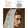 image:imageBEAUTELICATE Vintage Lace Chapel Veil Tassel Trim Mass Headcovering Catholic Church Veil Elegant Retro Bridal AccessoryOffwhite