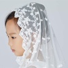 image:imageLittle Girls Chapel Veil Church Catholic Mantilla Communion Lace Head Covering Latin MassOff Whited Shape