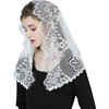 image:imageBEAUTELICATE Lace Veil For Church Catholic Cathedral Chapel Mantilla 1st Communion Head Covering Latin Mass EasterIvory 4