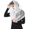image:imageCatholic Mantilla Veil Cathedrals Church Chapel Lace Veil Easter Latin Mass Vintage Scarf Head Covering Off White Black Ivory