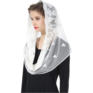 image:imageBEAUTELICATE Catholic Chapel Veil Easter Mantilla Latin Mass Church Cathedral Head Covering Infinity Lace ScarfStyle1off White
