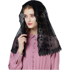 image:imageBEAUTELICATE Lace Veil For Church Catholic Cathedral Chapel Mantilla 1st Communion Head Covering Latin Mass EasterBlack 1
