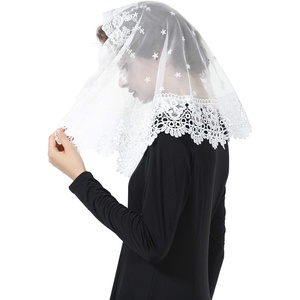 image:imageBEAUTELICATE Lace Veil For Church Catholic Cathedral Chapel Mantilla 1st Communion Head Covering Latin Mass EasterIvory 2
