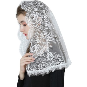 image:imageBEAUTELICATE Princess Eyelash Veil Chapel Veil Church Veil Catholic Mantilla Easter Latin Mass Head CoveringOffwhite