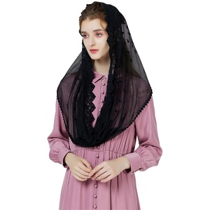 image:imageCatholic Chapel Mantilla Lace Veil Church Cathedral Latin Mass Easter Infinity Head CoveringBlack