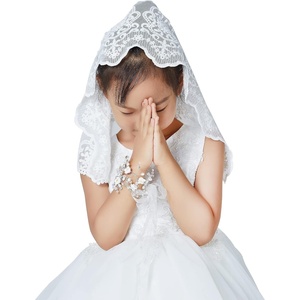 image:imageLittle Girls Chapel Veil Church Catholic Mantilla Communion Lace Head Covering Latin MassOff Whited Shape 1