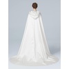 image:imageBEAUTELICATE Bridal Cloak Womens Wedding Hooded Cape Poncho Full Length Trailing Cape PhotographyWhite