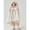 image:imageBEAUTELICATE Flower Girl Hooded Cape Wool Cloak Hood with Fur Trim Wedding BridesmaidIvory
