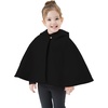 image:imageBEAUTELICATE Girl Hooded Cape Wool Blend Cloak Pure Cotton Lining Hallows Christmas CosplayBlack