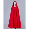 image:imageBEAUTELICATE Hooded Cloak Wedding Cape for Women Bridal Winter Robe Wool Blend Halloween Costume ChristmasApple Redfull Length 50