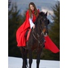 image:imageBEAUTELICATE Hooded Cloak Wedding Cape for Women Bridal Winter Robe Wool Blend Halloween Costume ChristmasApple Redfull Length 50