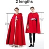 image:imageBEAUTELICATE Hooded Cloak Wedding Cape for Women Bridal Winter Robe Wool Blend Halloween Costume ChristmasApple Redhalf Length 35