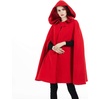 image:imageBEAUTELICATE Hooded Cloak Wedding Cape for Women Bridal Winter Robe Wool Blend Halloween Costume ChristmasApple Redhalf Length 35