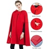 image:imageBEAUTELICATE Hooded Cloak Wedding Cape for Women Bridal Winter Robe Wool Blend Halloween Costume ChristmasApple Redhalf Length 35