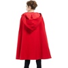 image:imageBEAUTELICATE Hooded Cloak Wedding Cape for Women Bridal Winter Robe Wool Blend Halloween Costume ChristmasApple Redhalf Length 35