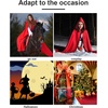 image:imageBEAUTELICATE Hooded Cloak Wedding Cape for Women Bridal Winter Robe Wool Blend Halloween Costume ChristmasBlackfull Length 50