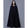 image:imageBEAUTELICATE Hooded Cloak Wedding Cape for Women Bridal Winter Robe Wool Blend Halloween Costume ChristmasBlackfull Length 50