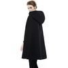 image:imageBEAUTELICATE Hooded Cloak Wedding Cape for Women Bridal Winter Robe Wool Blend Halloween Costume ChristmasBlackhalf Length 35