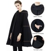 image:imageBEAUTELICATE Hooded Cloak Wedding Cape for Women Bridal Winter Robe Wool Blend Halloween Costume ChristmasBlackhalf Length 35
