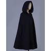 image:imageBEAUTELICATE Hooded Cloak Wedding Cape for Women Bridal Winter Robe Wool Blend Halloween Costume ChristmasBlackhalf Length 35