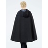 image:imageBEAUTELICATE Hooded Cloak Wedding Cape for Women Bridal Winter Robe Wool Blend Halloween Costume ChristmasBlackhalf Length 35